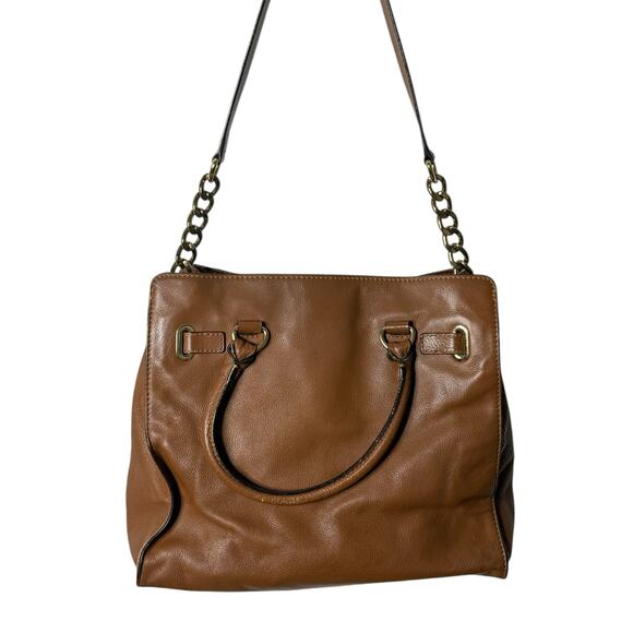 MICHAEL Michael Kors Hamilton Leather Tote Cognac Gold Large Pebbled Leather - Picture 3 of 14